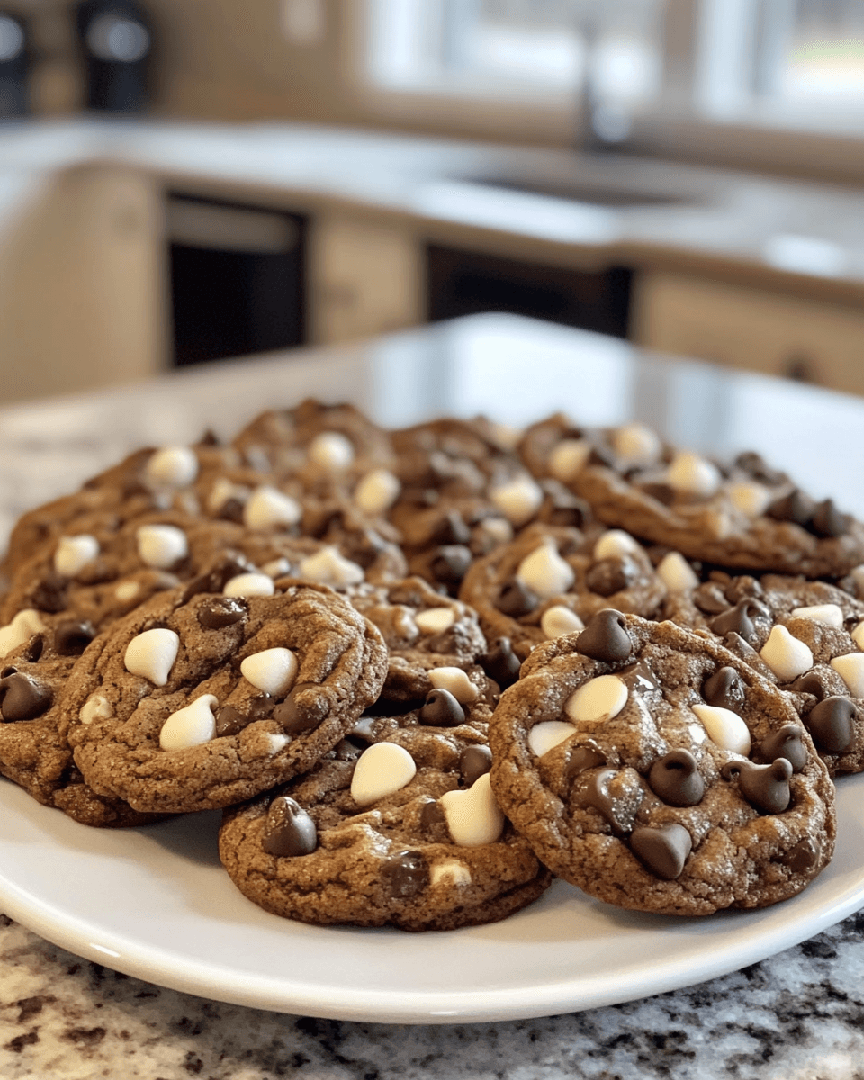 A stack of chocolate butter cookies on a wooden plate