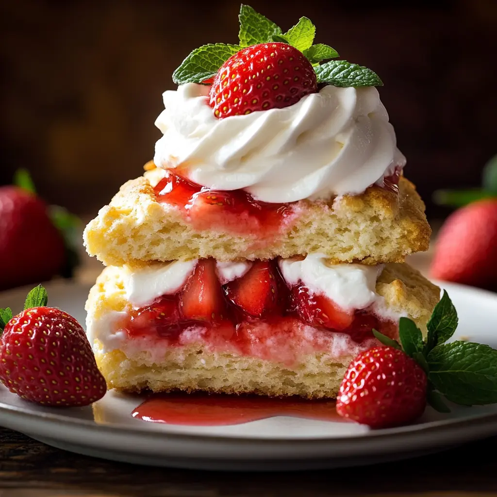 Easy Shortcake Recipe in 30 Minutes 7 Easy shortcake recipe with strawberries and whipped cream on a white plate
